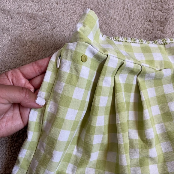 Wayre Limited Edition: Travel Pocket Flow Short Lime Plaid Gingham Lounge Sz S - Picture 7 of 13